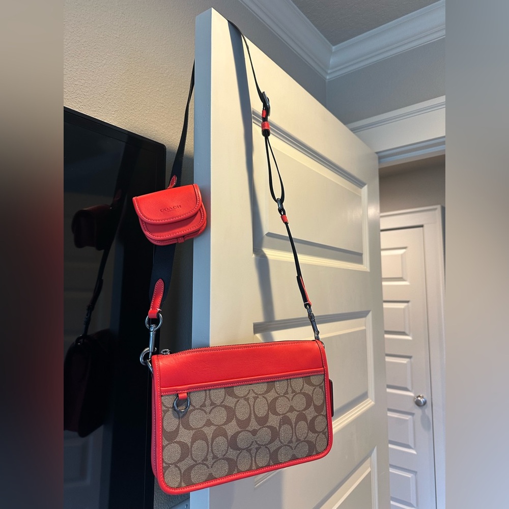 COACH Heritage Convertible Crossbody w/ Hybrid Pouch Colorblock Signature Canvas - Picture 5 of 15